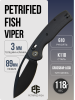 Нож Petrified Fish Viper, Stonewashed, K110, G10 Black Handle, PFP13DDW Нож Petrified Fish Viper, Stonewashed, K110, G10 Black Handle, PFP13DDW